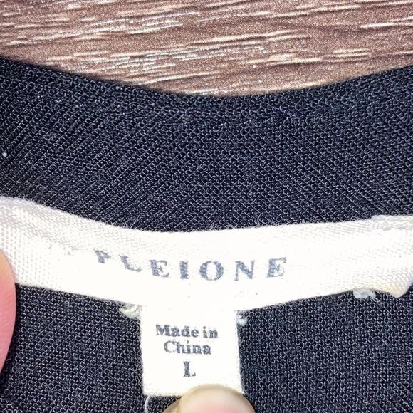 Women’s Large Pleione Split Neck Long Sleeve Black Blouse - Picture 3 of 9